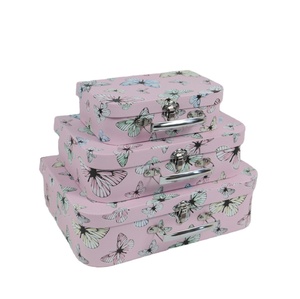 Luxury Paper Cardboard <strong>Vintage</strong> Suitcase Box Butterfly Pattern Children Kids Blanket <strong>Clothes</strong> Suitcase Gift <strong>Boxes</strong> With Handle - Product Image 4