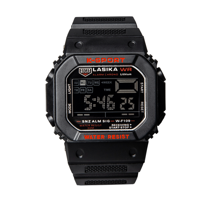 LISIKA WF109 Waterproof Analog Digital Sport Watch Waterproof Chronograph Stopwatch Daily Alarm Children Watch