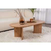 Mesa de Centro Elíptica de Madera Estilo Rústico Minimalista Moderno y Ecológico para Sala de Estar, Dormitorio, Muebles de Hotel