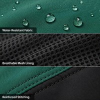 Veste Anorak Homme Personnalisée à Panneaux Vert Foncé Blanc Noir Coupe-Vent à Capuche Demi-Zip Technique Extérieur Utilitaire Hauts de Gamme