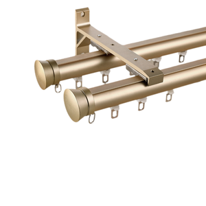 Rail de rideau en aluminium à double rail avec supports, tringles et accessoires-Options de montage au mur/<span class=keywords><strong>plafond</strong></span> - Product Image 1