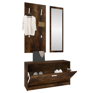 Juego de muebles modernos para pasillo, Zapatero personalizado <span class=keywords><strong>y</strong></span> <span class=keywords><strong>Perchero</strong></span> de <span class=keywords><strong>espejo</strong></span> <span class=keywords><strong>con</strong></span> ganchos - Product Image 2