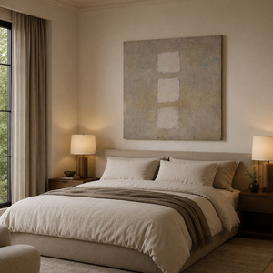 Three Quiet Marks Wall Art Oil Painting Textured <b>Canvas</b> Artwork Handmade Decorative Arts <b>for</b> Home House Hotel Interior Decor - Product Image 2
