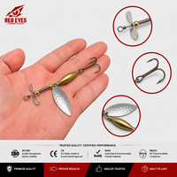Leurre Métallique Rotatif Red Eyeds 9,8 cm 15g, Vente Chaude Directe Usine, Matériel de Pêche, Vente en Gros, Échantillon Gratuit