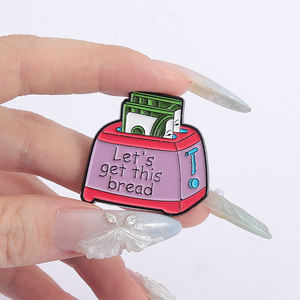 Let Is Get This Bread esmalte Pin creativo dibujos animados dinero dólar tostadora broche solapa mochila insignias joyería regalo para amigos - Product Image 4