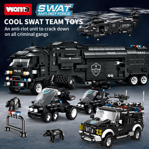 Set di Costruzioni Woma Factory City SWAT: <span class=keywords><strong>Elicottero</strong></span> della Polizia, Auto, Stazione e Mattoncini Militari (C0550) - Product Image 3