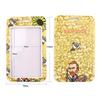 Porte-cartes en polyester style peinture à l'huile avec cordon pour téléphone portable, pour cartes d'accès aux repas, cartes d'identité scolaires, cartes de contrôle d'accès aux bus et cartes de protection pour expositions