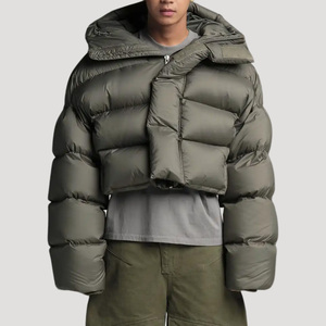 Áo khoác nam nhẹ, có thể lộn mặt, chất liệu polyester taffeta may chần, kiểu dáng đường phố thường ngày, áo khoác mùa đông, khóa kéo và khuy cài. - Product Image 5