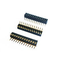 Conector PCB Circular Interconectable de Doble Fila SMD Hembra de 1.27, 2.0, 2.54 mm, Altura de 5.0 mm, Latón Chapado en Oro, 250V 1-3A