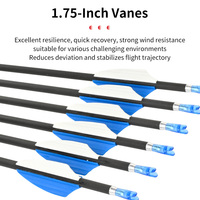 Flèches en carbone pur STARCN Archery 4,2 mm - Rectitude de 0,003 po, pointes en acier inoxydable, ailettes de 1,75 po, nocks anti-impact