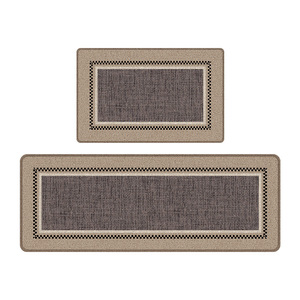 Tapis de cuisine rectangulaire en velours belge, en polyester, antidérapant, absorbant, résistant à l'huile, couleur unie, pour entrée domestique - Product Image 2