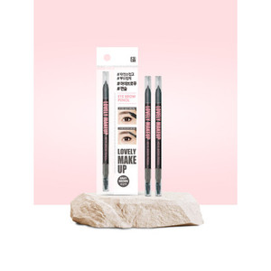 Matita per sopracciglia liquida a doppia testa a lunga durata 3D impermeabile grigio marrone caratteristica per trucco di bellezza - Product Image 1