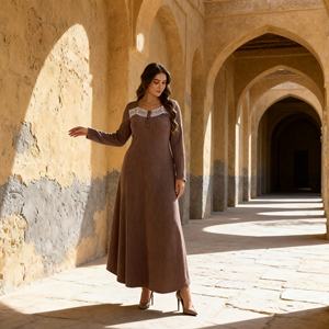 Abaya de Poliéster de un Solo Color, Diseño Personalizado, Proveedor Mayorista de Vestidos Modestos para Mujeres Musulmanas - Product Image 4