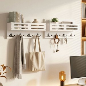 Porte-clés mural avec porte-lettres, organisateur de rangement rectangulaire à 2 niveaux pour entrée, décoration murale pour salon - Product Image 4