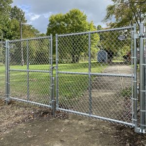 <span class=keywords><strong>Kit</strong></span> de Puerta de Entrada de Cadena Metálica Recubierta de Vinilo Negro, Lista para Instalar, Puerta de Entrada Simple Abatible para Seguridad del Hogar - Product Image 4