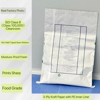 Sacs en papier kraft 3 plis de 25 kg avec doublure PE, sacs d'emballage en papier et plastique de 50 kg, sans odeur, pour aliments pour animaux, nourriture pour bétail, nutrition animale