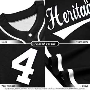 Camiseta de Béisbol Clásica Personalizada en Blanco y Negro, Estilo Auténtico - Product Image 4