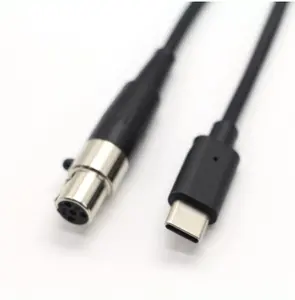 New Fashion Black Color PVC Jacket Type C Male to XLR 4 pin Female Power Data Cable