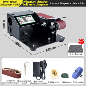 Amoladora de <span class=keywords><strong>Banco</strong></span> Eléctrica Totalmente Automática de 250W con Alimentación de CC, Velocidad Variable, Máquina de Banda Abrasiva Multimaterial, Cuchilla Dedicada - Product Image 6