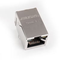 Conector hembra RJ45 de red Cat5e de un solo puerto, conector Modular RJ45 de 180 grados, conectores Ethernet de Internet