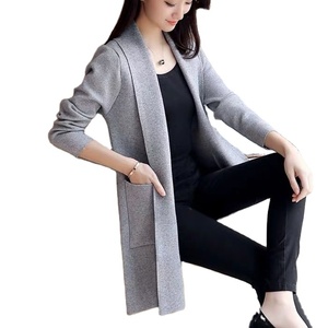 ロングカーディガン女性秋冬女性長袖カーディガンセーターニットカーディガン女性用トップス - Product Image 1