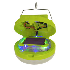 Solar Powered LED Emergency Light Green <b>Plastic</b> <b>Hook</b> Design 2000mAh Li-ion Battery Outdoor Camping Use IP65 Waterproof - Product Image 1