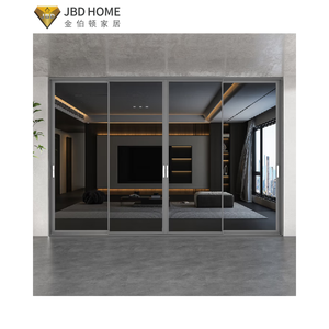 ประตูบานเลื่อนอลูมิเนียมเรียบง่ายทันสมัยพร้อมกระจกไร้กรอบ-พาร์ทิชันภายในประหยัดพื้นที่สำหรับ<span class=keywords><strong>ห้อง</strong></span>นั่งเล่นหรืออพาร์ตเมนต์ - Product Image 2