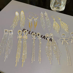 S925 argent aiguille exagéré zircon frangé boucles d'oreilles longues luxe exquis boucles d'oreilles mode personnalisé boucles d'oreilles femmes - Product Image 3