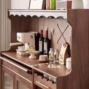 Moderno soggiorno in legno massello di noce alto credenza credenza armadietto a buffet mobili - Product Image 4