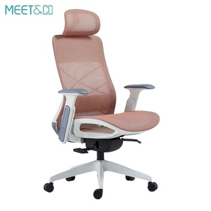 Silla de Oficina Ergonómica Moderna Ejecutiva con Respaldo Alto de Malla, Soporte Lumbar y Reposacabezas Ajustable, Estructura Beige, Descuento por Volumen - Product Image 1
