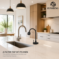 Robinet d'évier de cuisine à double fonction, design classique et flexible, robinet universel en céramique pour eau froide