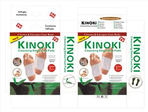 Kinoki10pcsパッド10pcs KinokiDetoxフットパッチパッド体毒足痩身クレンジングハーブ接着剤ホットフットマッサージャー - Product Image 6