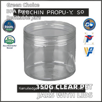 Bocaux en plastique PET transparent sans BPA couvercles à vis noirs conteneurs vides rechargeables pour soins de la peau crème pour les yeux cosmétiques aliments jouets