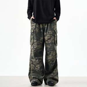 Pantalones Cargo de Mezclilla Retro Americanos con Bolsillos Grandes, Estilo Camuflaje, para Hombre, Corte Holgado, Pierna Recta y Ancha, Casual, Tendencia 2026 - Product Image 4