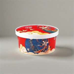 Contenedor de Alimentos Desechable Ecológico Más Vendido, Cajas de Papel Kraft para Llevar, Tazón para Ensalada con Tapa de Papel - Product Image 1