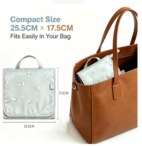 Tapis à langer portable, imperméable, pliable, avec sac pour lingettes, tapis à langer de voyage doux pour bébé, facile à nettoyer, cadeau - Product Image 3