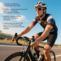 Créatine monohydrate pure en poudre micronisée, sans saveur, complément sportif en vrac, non-OGM, sans gluten, pour le soutien musculaire