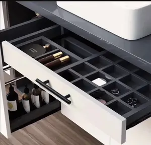 Gagang Laci Furnitur Dapur Modern Warna Emas Hitam Matte Sederhana untuk Lemari Pakaian, Kabinet, Meja Rias, Kamar Mandi - Product Image 6