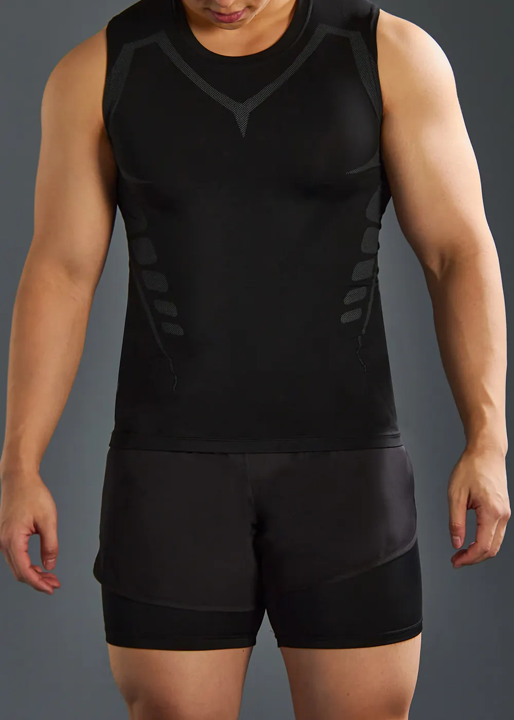 Camiseta de compressão fitness de secagem rápida, roupa esportiva masculina de algodão para treino, academia
