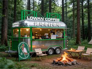 Remorque alimentaire de marque de créateur avec sièges en cuir italien et finitions dorées, cuisine mobile de chef célèbre - Product Image 1