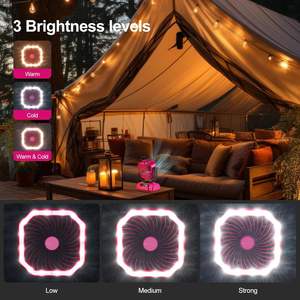 Rechargeable 20000mAh Outdoor Camping Fan Desk Table Fans with Power Bank LED <b>Light</b> USB Portable for Car Household RV - Product Image 5