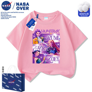 T-shirt con stampa personaggi HUNTRX Rumi Mira Zoey - Maglietta casual in cotone a maniche corte a collo alto per bambini, taglie forti, nuovo regalo per la festa dei bambini - Product Image 3