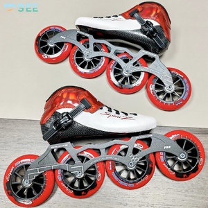 Patins à roulettes de course en fibre de carbone SeeMore pour adultes, chaussures de patinage professionnelles pour la compétition <span class=keywords><strong>avec</strong></span> 4 roues en option 90/100/110 mm - Product Image 1