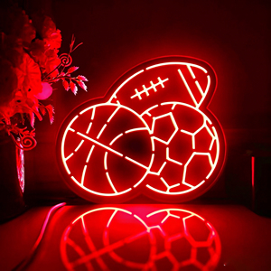 Football Neon <b>Light</b> Acrylic Wall Mounted <b>Red</b> Blue <b>LED</b> Sports Decor 3000K Warm Glow Indoor Outdoor - Product Image 3