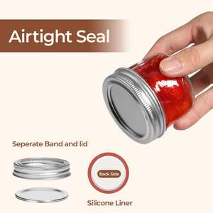 برطمانات زجاجية صغيرة محكمة الإغلاق سعة 4 أونصات، برطمانات ماسون مستديرة صغيرة مع مشبك سلكي للتوابل والمربى والعسل، للمطبخ والزفاف، مناسبة للمعكرونة والجيلي - Product Image 2