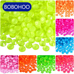 BOBOHOO strass gros verre lueur dans les lumières UV étincelle néon cristal vêtements perles Flatback strass pour robe de danse - Product Image 1