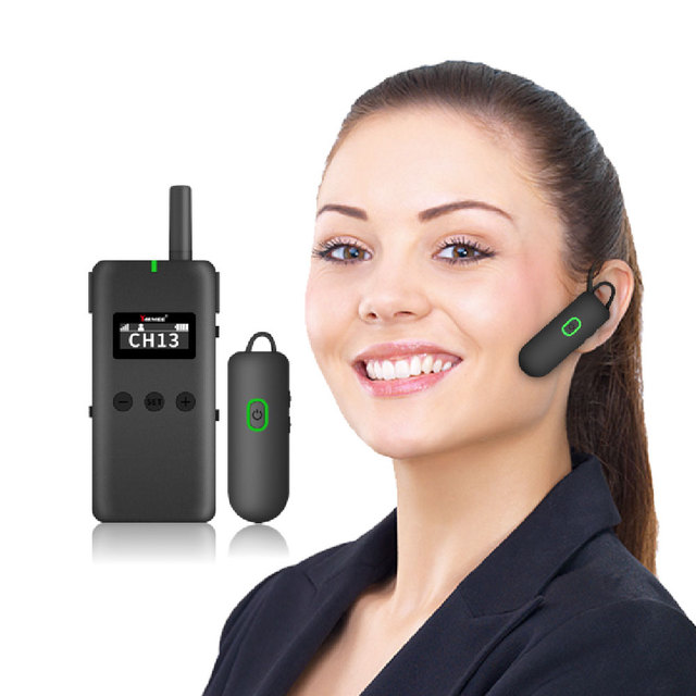 YARMEE YT500 Wireless Tour Guide System with Headset 1 Handheld Transmitter + 10 Receivers 200m Range 30 Hours Battery Life