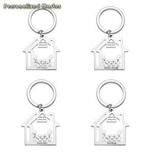 Personnalisé Maître Personnalisé Noms de Famille Maison Nouvelle Maison Premier Déplacement de Maison Immobilier Fermeture Crémaillère <span class=keywords><strong>Porte</strong></span>-clés - Product Image 4