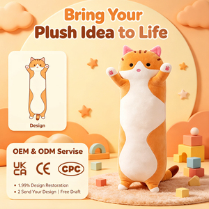 Cuscino Peluche a Forma di Gatto Gigante Personalizzato di Alta Qualità, Morbidissimo, Lungo 150 cm - Campione Gratuito - Product Image 1