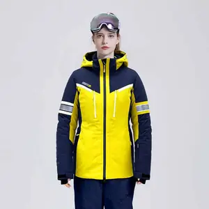 Vêtements d'extérieur Mode Manteau de neige respirant Vêtements de ski Imperméable à la neige et à l'eau Vêtements de sport Adultes Veste de neige avec poches